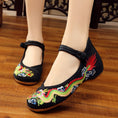 Load image into Gallery viewer, 5colors Embroidered shoes Handmade shoes Chinese shoes Chinese style shoes Chinese style buttons Tang-style Hanfu shoes Ethnic style Retro canvas Rubber 34 35 36 37 38 39 40 41 Beige Black Red Green Blue
