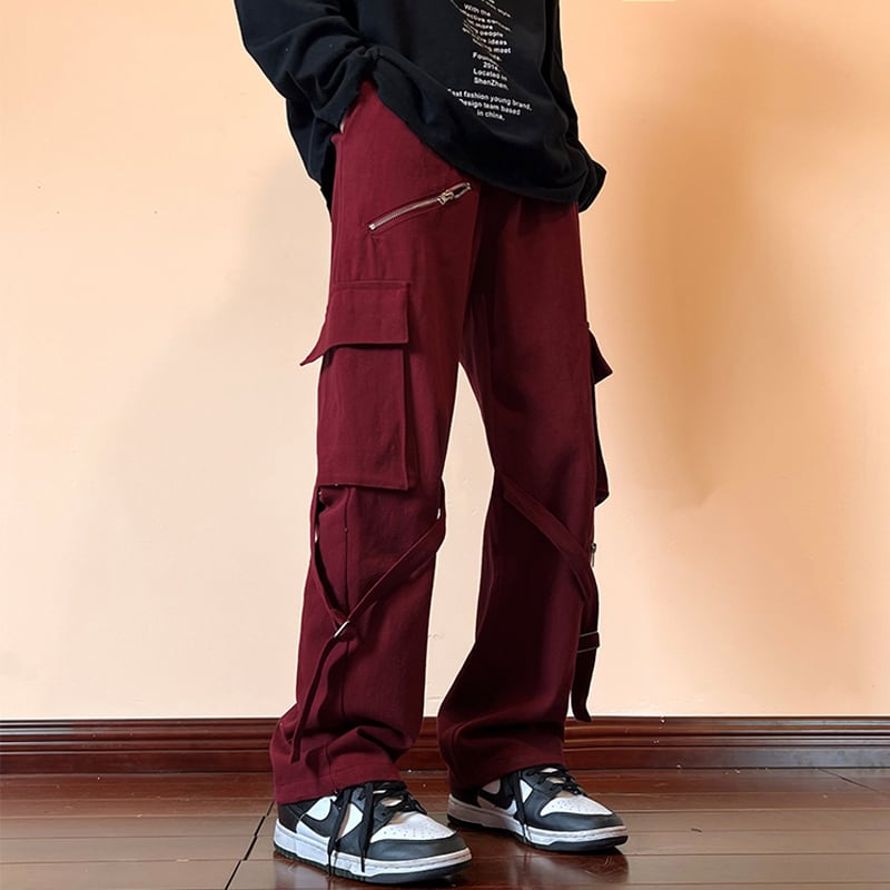 [SENSU Series]★Casual Pants★ 2color Bottoms Unisex Men's Wine Red Black ML XL 2XL