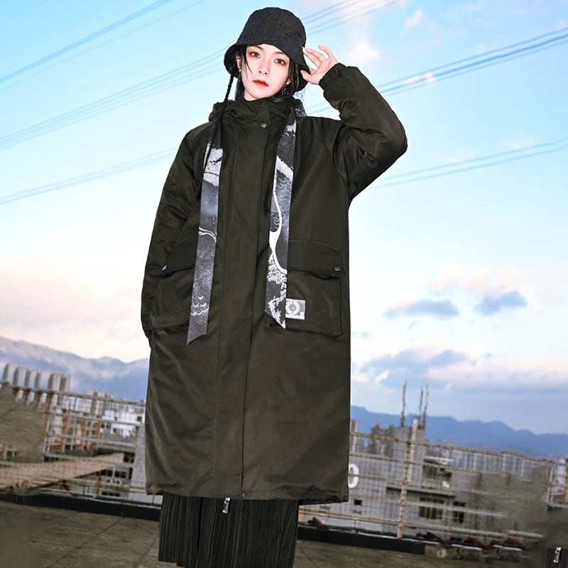 [Ancient Monster House---Kinryu Series] ★China style coat★ Cotton coat, thick, warm, winter clothes, long coat, black, black