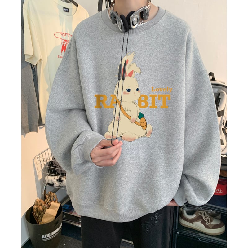 [SENSU Series] ★Tops★ 8color Long Sleeve Tops Unisex Men's Large Size Rabbit Rabbit Cartoon