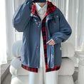 Load image into Gallery viewer, [Tetsusho Series]★Jacket★ 4color Outerwear Unisex Men's Faux Layered Plaid Pattern Large Size
