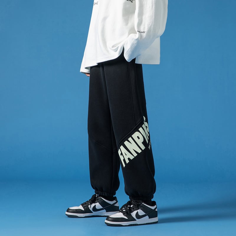 [BIGEMAN Series] ★Casual Pants★ 2color Quarter-length Bottoms Pants Unisex Men's Large Size Sports Style Alphabet Simple