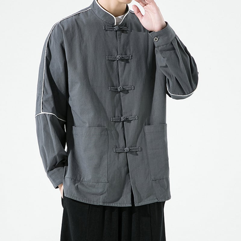 [Small trouble series]★China style jacket★ 3color outerwear unisex men's large size black gray white