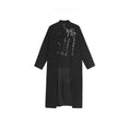 Load image into Gallery viewer, [Big Blue Dragon Series] ★China style outerwear★ Long length Kanji pattern embroidery irregular bamboo black black original
