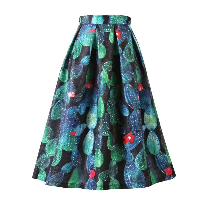 [MOERBEN Series] ★Skirt★ Bottoms High Waist Improves Temperament Floral Pattern Oil Painting Style Commuting Date