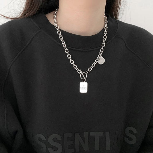 [KANSAI Series]★Necklace★ Collar Accessory Unisex Alphabet Unique Easy to match