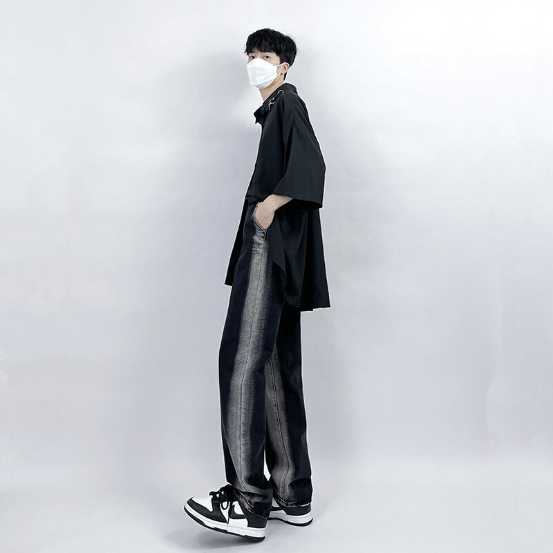 [MGJM Series]★Denim pants★ Bottoms, pants, unisex, men's, retro, easy to match, slimming, black