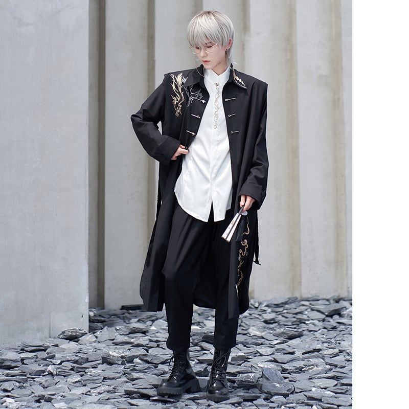 [Kyoto---Hoseigo series]★China style coat★Trench coat embroidery Unisex slimming Chinese clothing for men and women