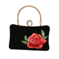 Load image into Gallery viewer, [North Country Series]★Party bag★ 4 types available Velvet Flower Handheld Embroidery Banquet Invitation Black
