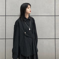 Load image into Gallery viewer, [Modern People Series]★Shirt★ Tops Black Black Free size Loose Harajuku style Irregular Unisex
