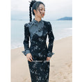 Load image into Gallery viewer, [Da Qinglong Shu Series] ★Chinese style dress★ Chinese clothes, floral pattern, improved cheongsam dress, slimming wear, photo shoot, party
