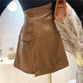 Load image into Gallery viewer, [173 series] ★Culottes skirt★ 4color shorts mini skirt black light brown pink white PU
