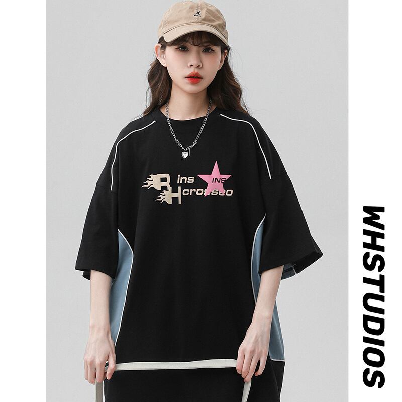 【SHUILAINSHIシリーズ】★Tシャツ★ 3color トップス 男女兼用 メンズ 夏服 半袖Tシャツ ファッション