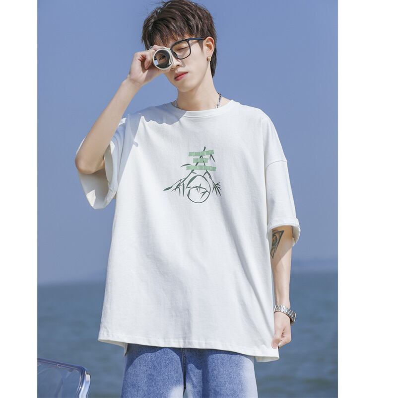 [MANYSTON Series]★T-shirt★ Tops 3color Unisex Men's Short Sleeve White Black Green