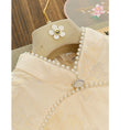 Load image into Gallery viewer, [Daughter fish series] ★China dress★ One piece dress lace chiffon switching beige cute
