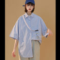 Load image into Gallery viewer, [Fujiiman Series]★Shirt★ 3color Tops Vertical stripes Summer Unisex Loose Cute Yellow Blue Black
