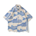 Load image into Gallery viewer, [HTTAOSUP Series]★Shirt★ Tops Fish Fish Pattern Short Sleeve Shirt Unisex Men's Summer Clothes Print Retro ML XL
