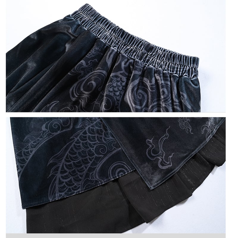 [Ancient monster house---Shanhai Jing Kunlun series] ★China style skirt★ Bottoms velvet velvet retro