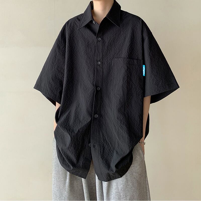 [TUOFEI Series]★Shirt★ Tops 3color Unisex Men's Simple Green Black Gray