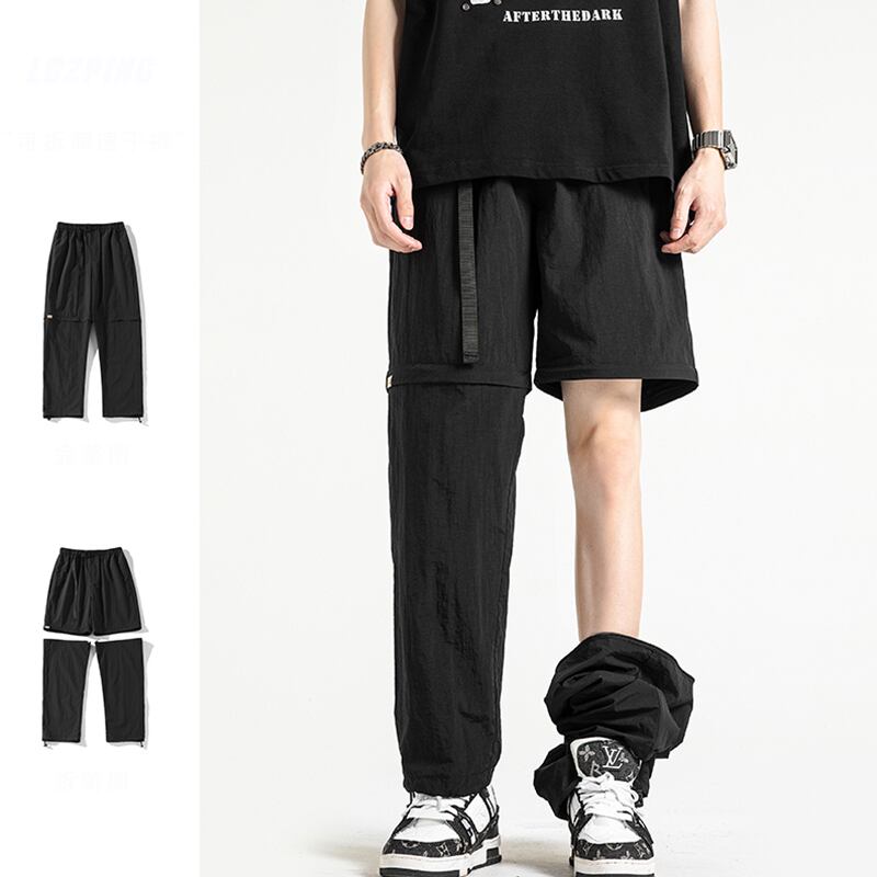 [BIGEMAN Series] ★Casual Pants★ 2color Bottoms that can be turned into shorts Pants Men's Large Size Navy Black