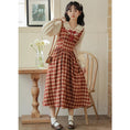 Load image into Gallery viewer, [MEIYI Series] ★One Piece★ Ladies Plaid Faux Layered Commuting Date Red Red
