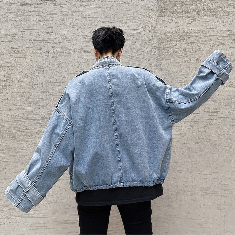 [Kouisha Series]★Denim Jacket★ Outerwear Unisex Men's Blue Blue SML XL Cool