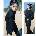 Load image into Gallery viewer, [Daiseiryusu Series] ★China style tops★ Fake layered design original chinese clothes cute black
