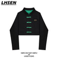 Load image into Gallery viewer, [LHSEN Series]★China-style tops★China-style outer jacket, short length, mini length, slimming, black, black color scheme
