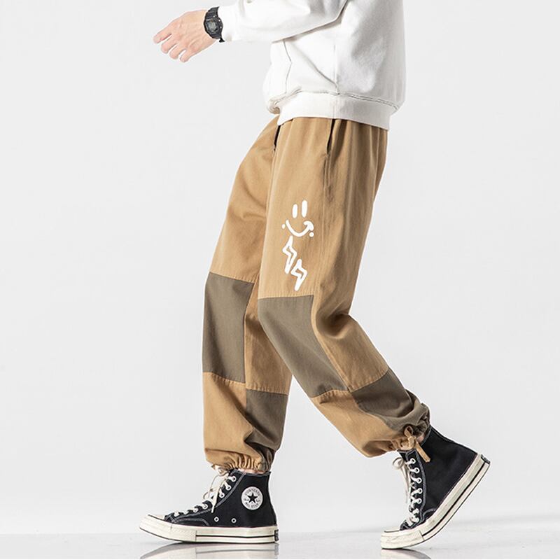 [BIGEMAN Series] ★Casual Pants★ 3color, 9/4 length bottoms, trousers, unisex, men's, large size, unique color scheme