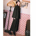 Load image into Gallery viewer, [Kokaisha --- Chichiku Series] ★China style outerwear★ Rasha switching fake layered black black
