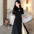 Load image into Gallery viewer, [DONGXIAOJIE series] ★China style dress★ Summer clothes, fake layered, large size, slimming, plain color, commuting
