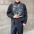 Load image into Gallery viewer, [Illustrated Series]★China Style Shirt★ Tops Unisex Men's Black Bamboo Pattern Switching Chinese Clothes
