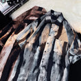 Load image into Gallery viewer, [BIGEMAN Series]★Shirt★ 2color Tops Unisex Men's Large Size Tie-dye Gray Coffee Color
