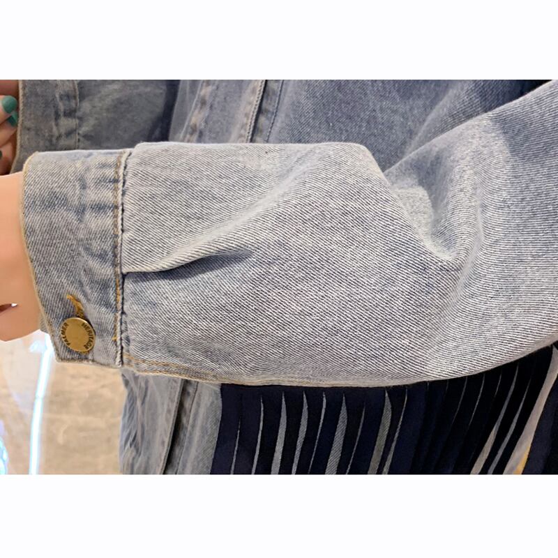 [YOUYA Series]★Jacket★2color Denim Jacket Outer Fringe Embroidery Loose Stylish