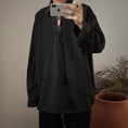 Load image into Gallery viewer, [Mapogo Series]★Retro Shirt★ Tops Harajuku Style Steampunk ML XL Black Black Loose
