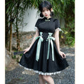 Load image into Gallery viewer, [Shukunsho Series] ★Chinese style dress★ Improved cheongsam dress Black Black Hanfu dress
