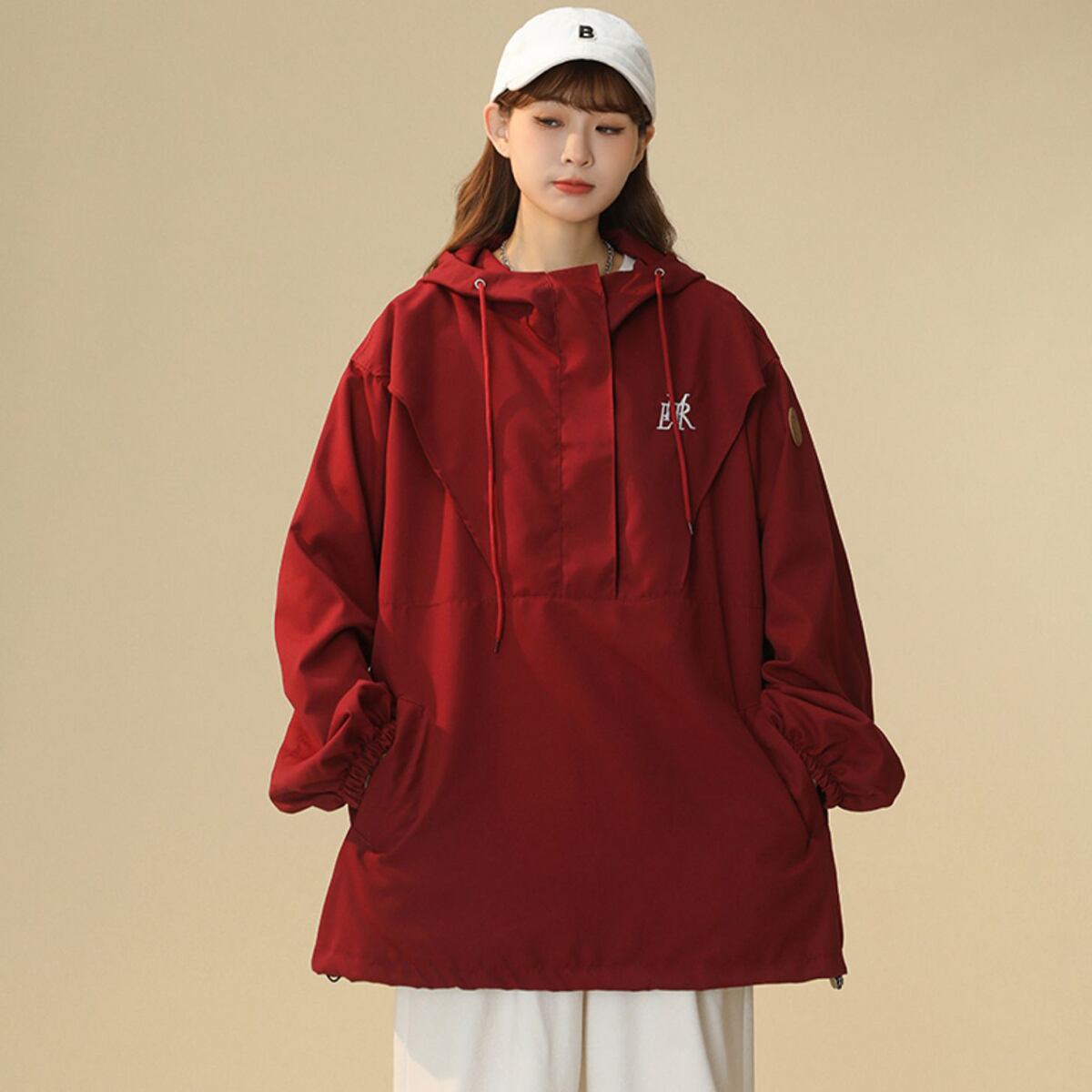 [Fujiiman Series] ★Tops★ 3color Tops Unisex Men's Spring/Autumn Clothes Black Wine Red Green