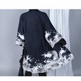 Load image into Gallery viewer, [Kuraho Koya Series]★China style happi coat★2color black or white wave pattern print chiffon improved Hanfu Hanfu coat thin
