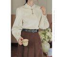 Load image into Gallery viewer, [LAWO Series]★China style shirt★ 2color tops corduroy improves temperament apricot red
