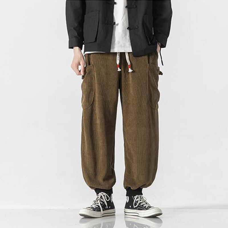 [輕甜 Series]★China style trousers★Casual pants 3color Unisex Men's Large size Blue Black Brown