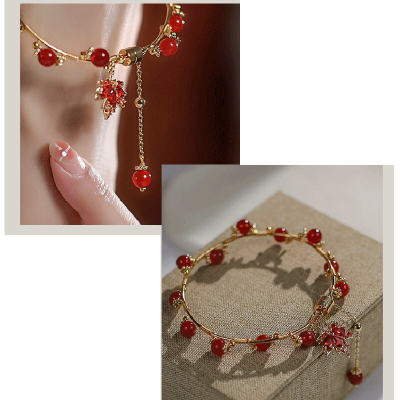 [Random Series]★China Style Bracelet★ Bracelet Ladies Accessories Maple Present Red Red