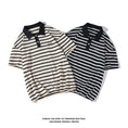 Load image into Gallery viewer, [BIGEMAN Series]★Polo shirt★ Tops 2color Unisex Men's Large size Striped pattern Horizontal stripes
