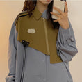 Load image into Gallery viewer, [UATONLINE Series]★Shirt★ Tops Faux Layered Unisex Men's Loose Gray Blue
