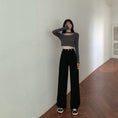 Load image into Gallery viewer, [Minatojichojinkan Series] ★Denim pants★ 2color High waist Easy to match SML Blue Black Black Blue Retro
