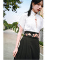 Load image into Gallery viewer, [Ancient monster --- butterfly effect series] ★China style top★ Blazer short sleeve embroidery butterfly short length black black
