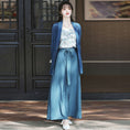 Load image into Gallery viewer, [MINZU Series]★Chinese style setup★ 3-piece set Camisole + Happi coat + Trousers Chinese clothes Blue Blue
