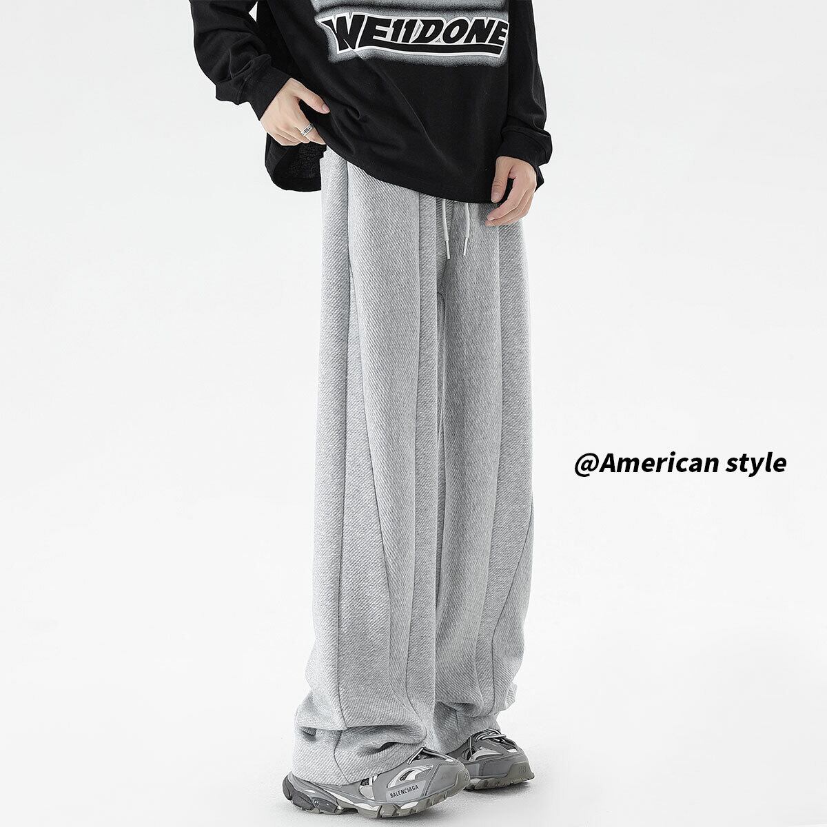 [PPG Series]★Casual Pants★ 2color Bottoms Pants Unisex Men's Simple Black Gray Large Size