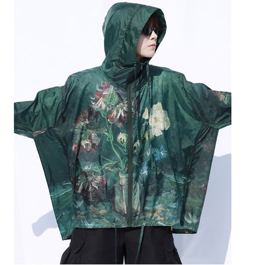 [SIN87 Series] ★UV protection★ UPF50+ Oil painting style Sun protection Cooling protection Thin outerwear Loose fit Unisex Men's