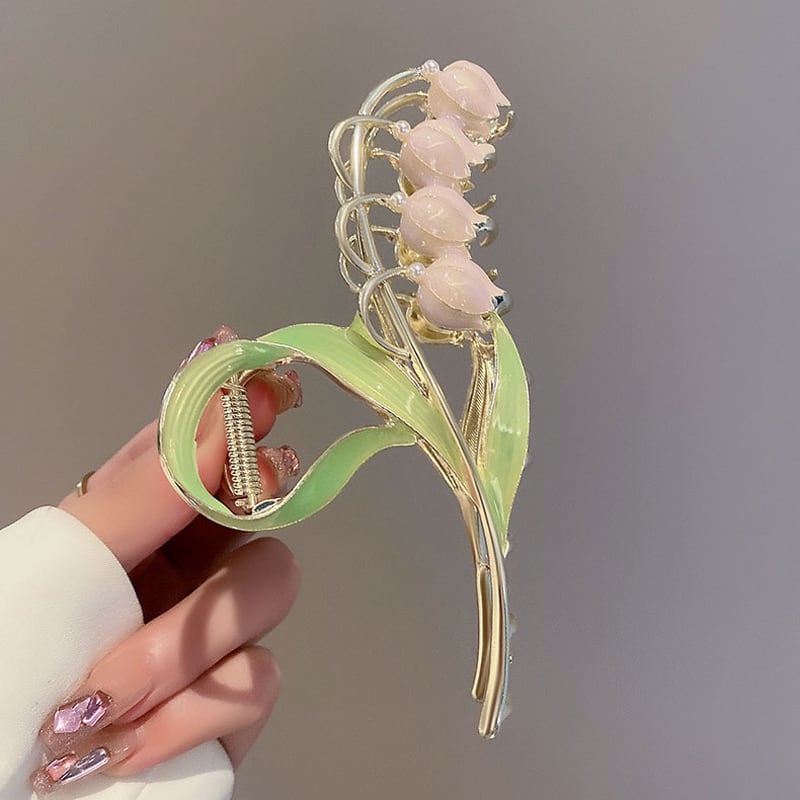 [Myo series]★Chinese style hair ornament★ Old-fashioned Chinese clothing Improves temperament Lily of the Valley Flower Accessories Green Green