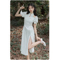 Load image into Gallery viewer, [Agoya Yui Series]★Chinese style dress★ Improved Chinese dress 2 colors Chinese clothing XS SML XL Black White
